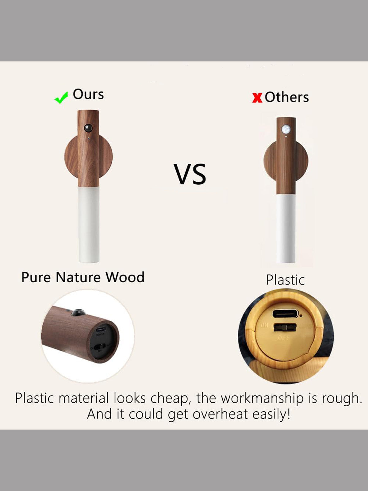 ciiyaa Nature Wood Decor Llight - Stick
