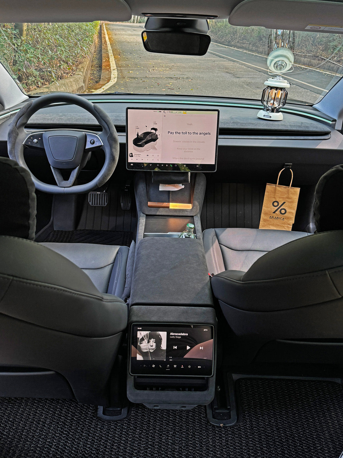 Alcantara Steering Wheel Upper Trim for Tesla Model 3 Highland 24+ / Y Juniper 25+