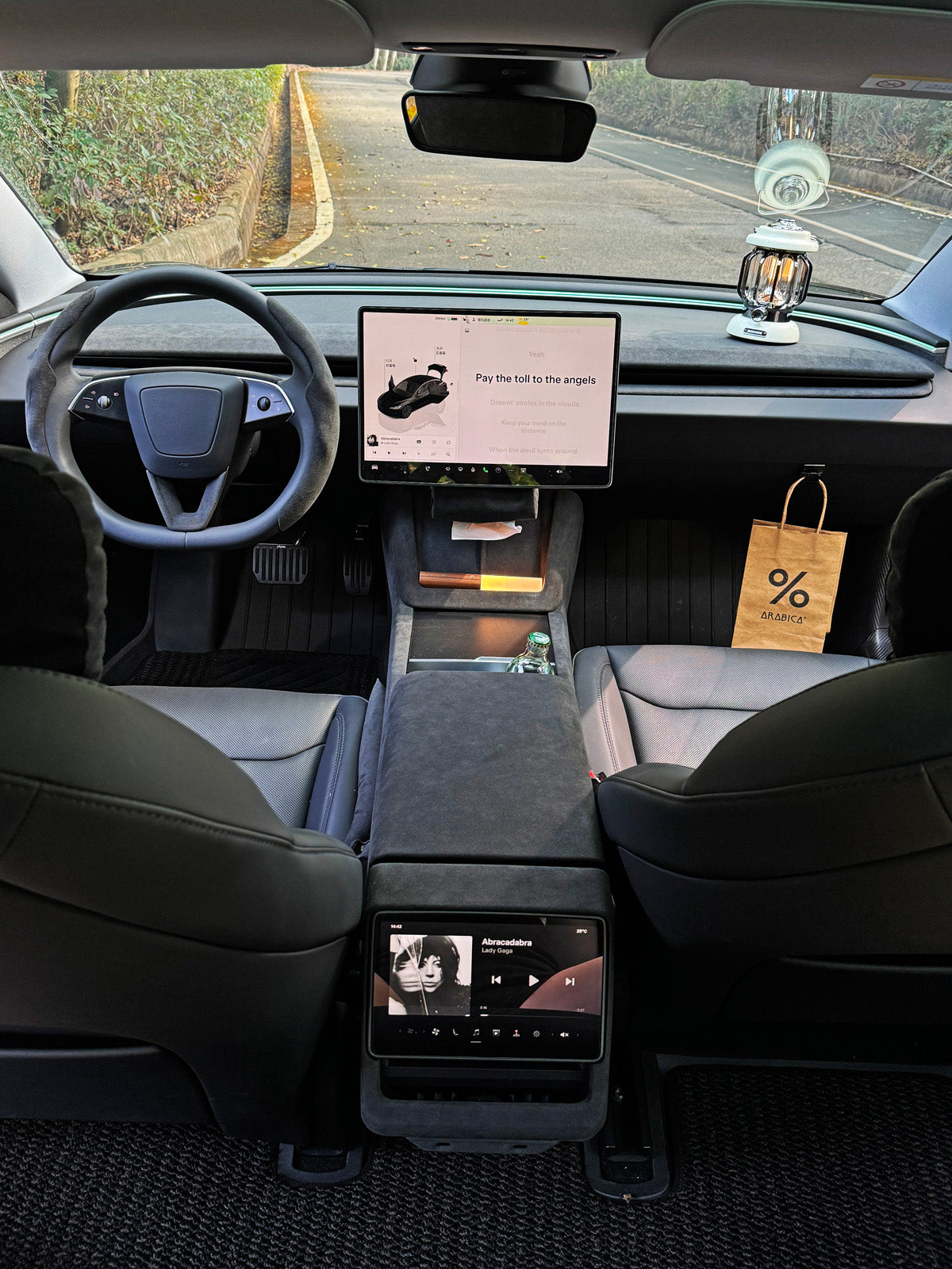 Alcantara Rear Air Outlet Cover Sticker for Tesla Model 3 Highland 24+ / Y Juniper 25+