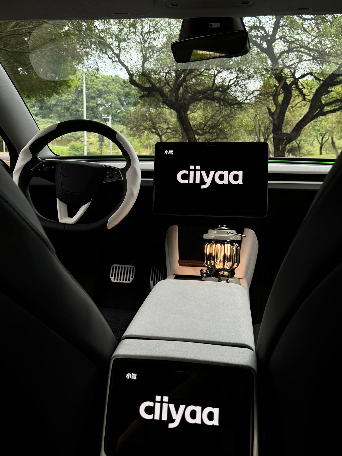 CiyaSuede Rear Center Console Anti-Kick Cover for Tesla Model 3 Highland 24+ / Y Juniper 25+