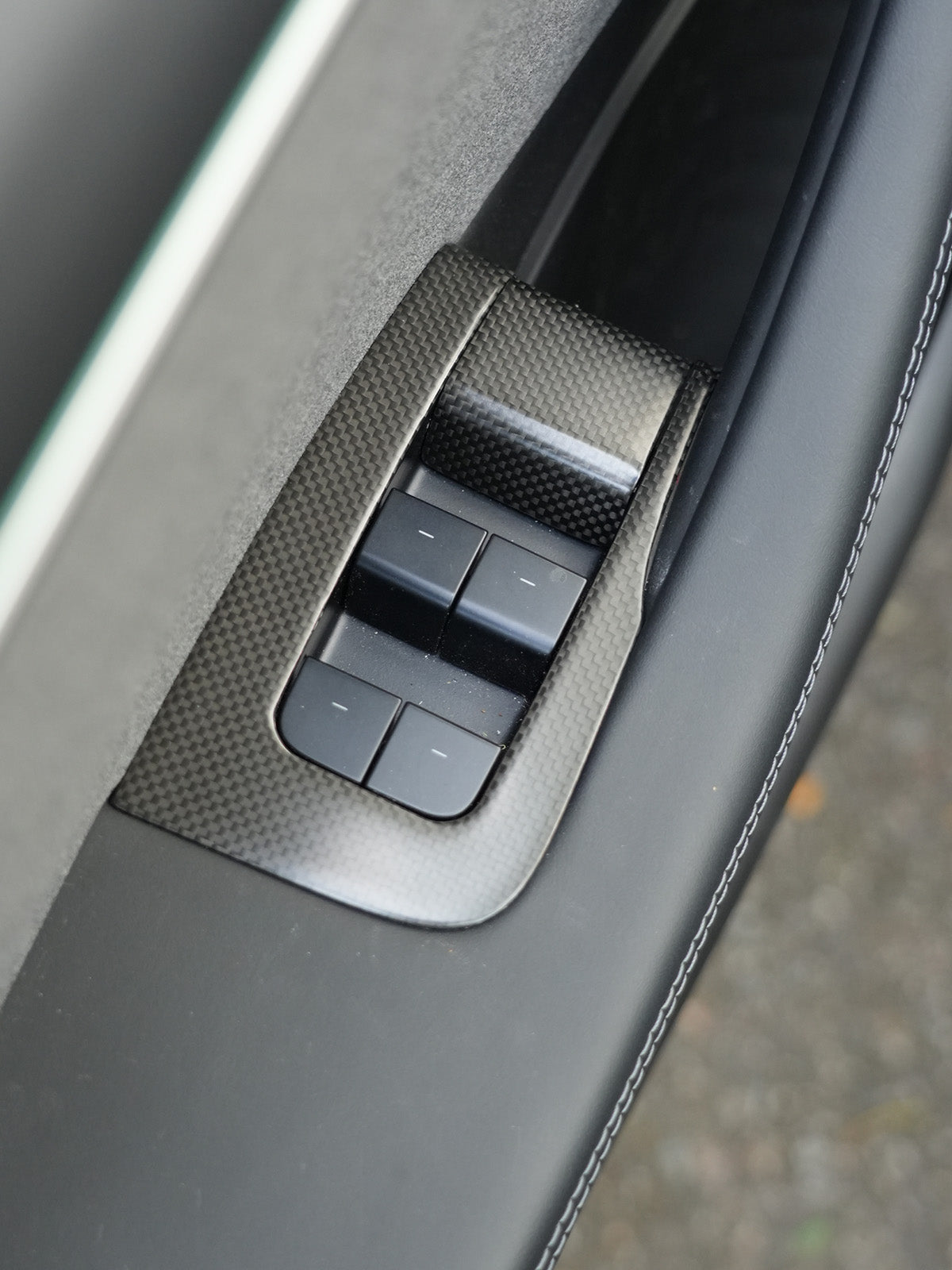 ciiyaa Carbon Fiber Window & Door Button Cover for Tesla Model 3 (24-26) / Y (25-26) / YL (25-26)