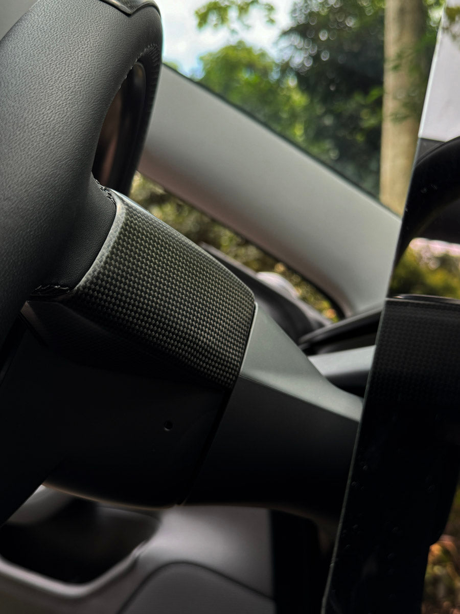 Carbon Fiber Steering Upper Cover for Tesla Model 3 Highland 24+ / Y Juniper 25+