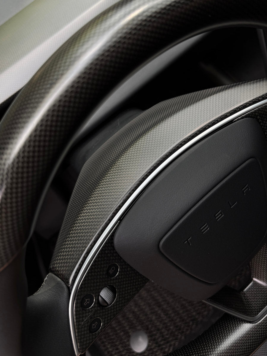 ciiyaa Carbon Fiber Steering Upper Cover for Tesla Model 3 (24-26) / Y (25-26) / YL（25-26）