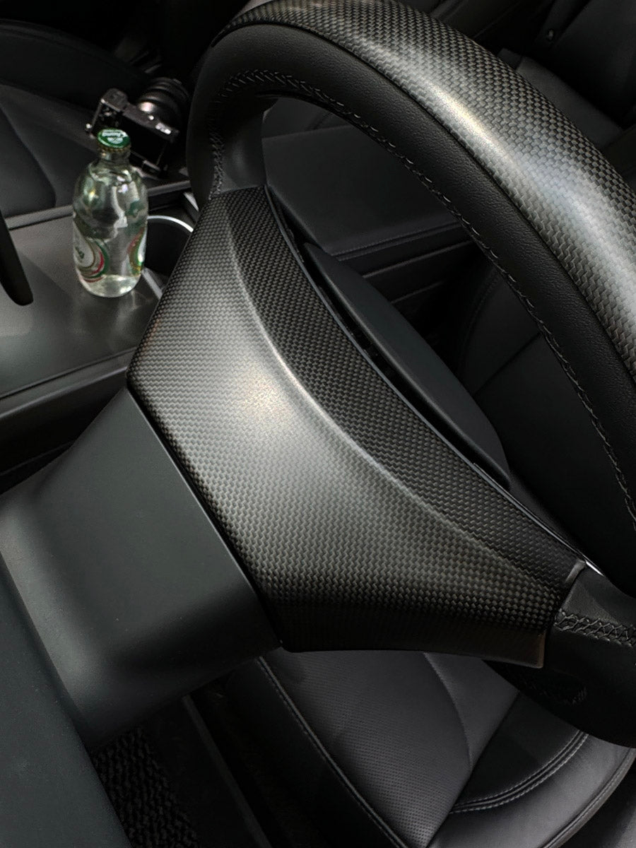 ciiyaa Carbon Fiber Steering Upper Cover for Tesla Model 3 (24-26) / Y (25-26) / YL（25-26）