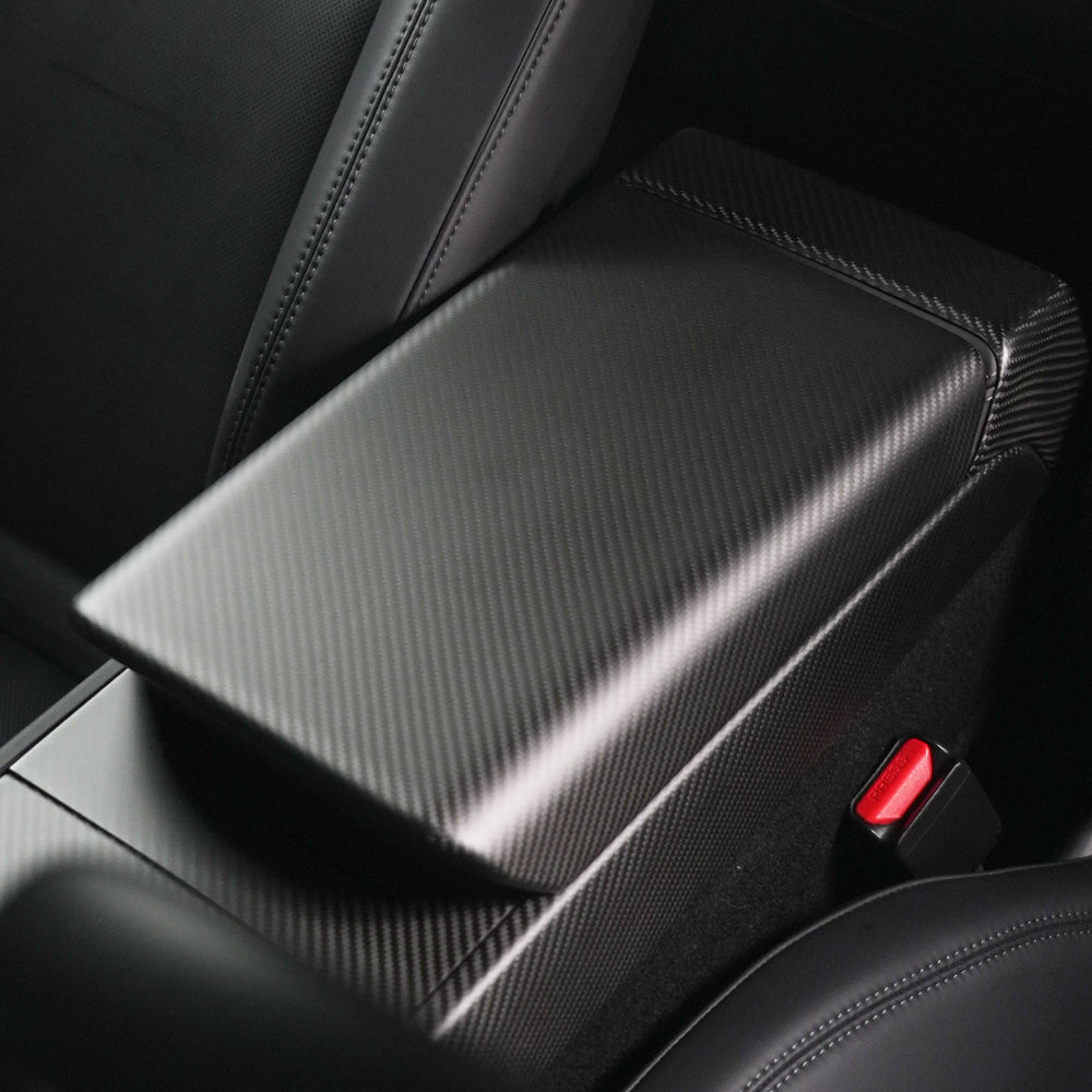 Carbon Fiber Armrest Cover for Tesla Model Y Juniper 2025