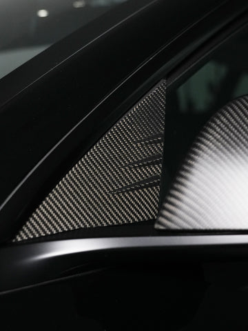ciiyaa Carbon Fiber A Pillar Window Triangle Cover for Tesla Model 3 (21-26)