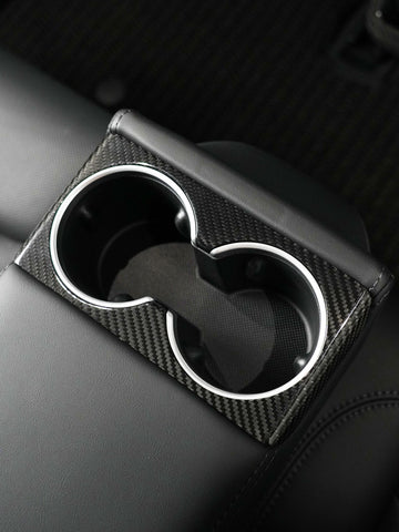 ciiyaa Carbon Fibre Rear Seat Cup Cover for Tesla Model 3 Highland 24-26