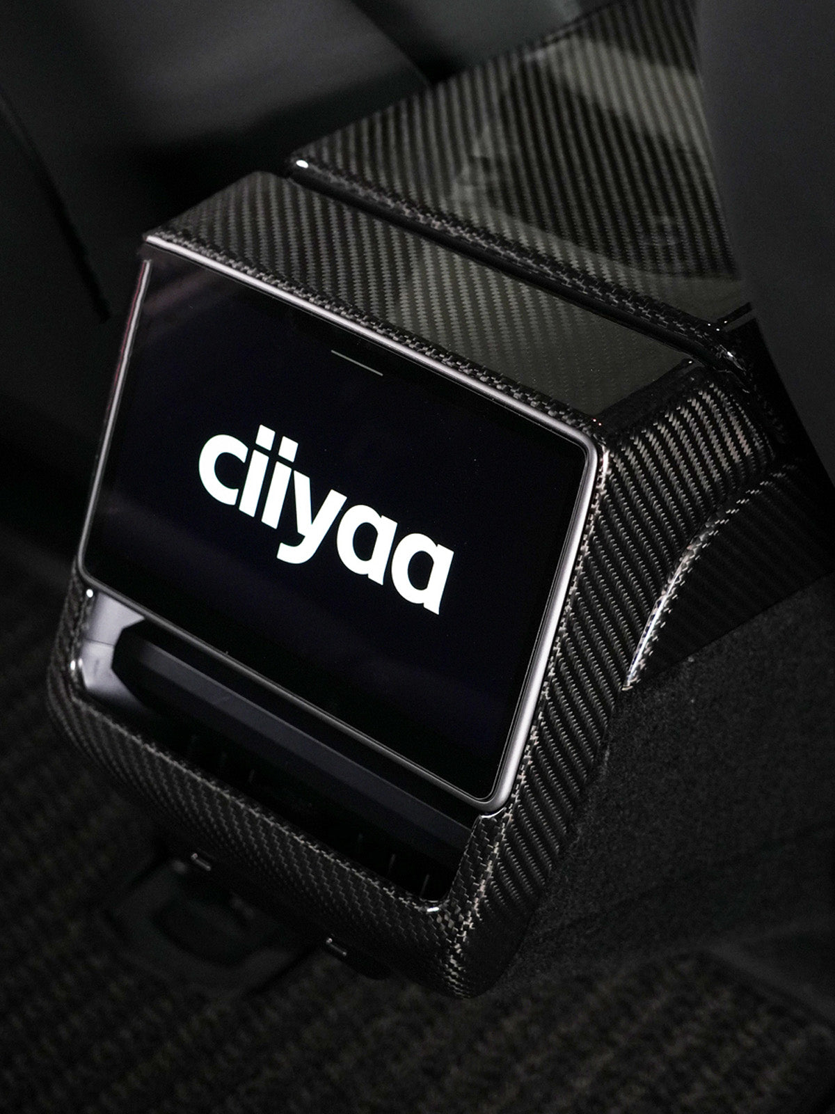 ciiyaa Carbon Fiber Rear Screen Frame for Tesla Model 3 (24-26) / Y (25-26) / YL (25-26) (Not Compatible With Y/3 Standard)
