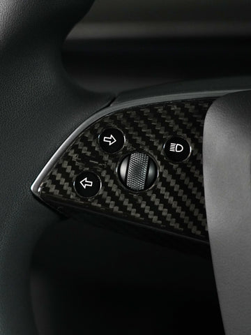 ciiyaa Carbon Fiber Steering Wheel Stickers for Tesla Model 3 (24-26) / Y (25-26) / YL（25-26）