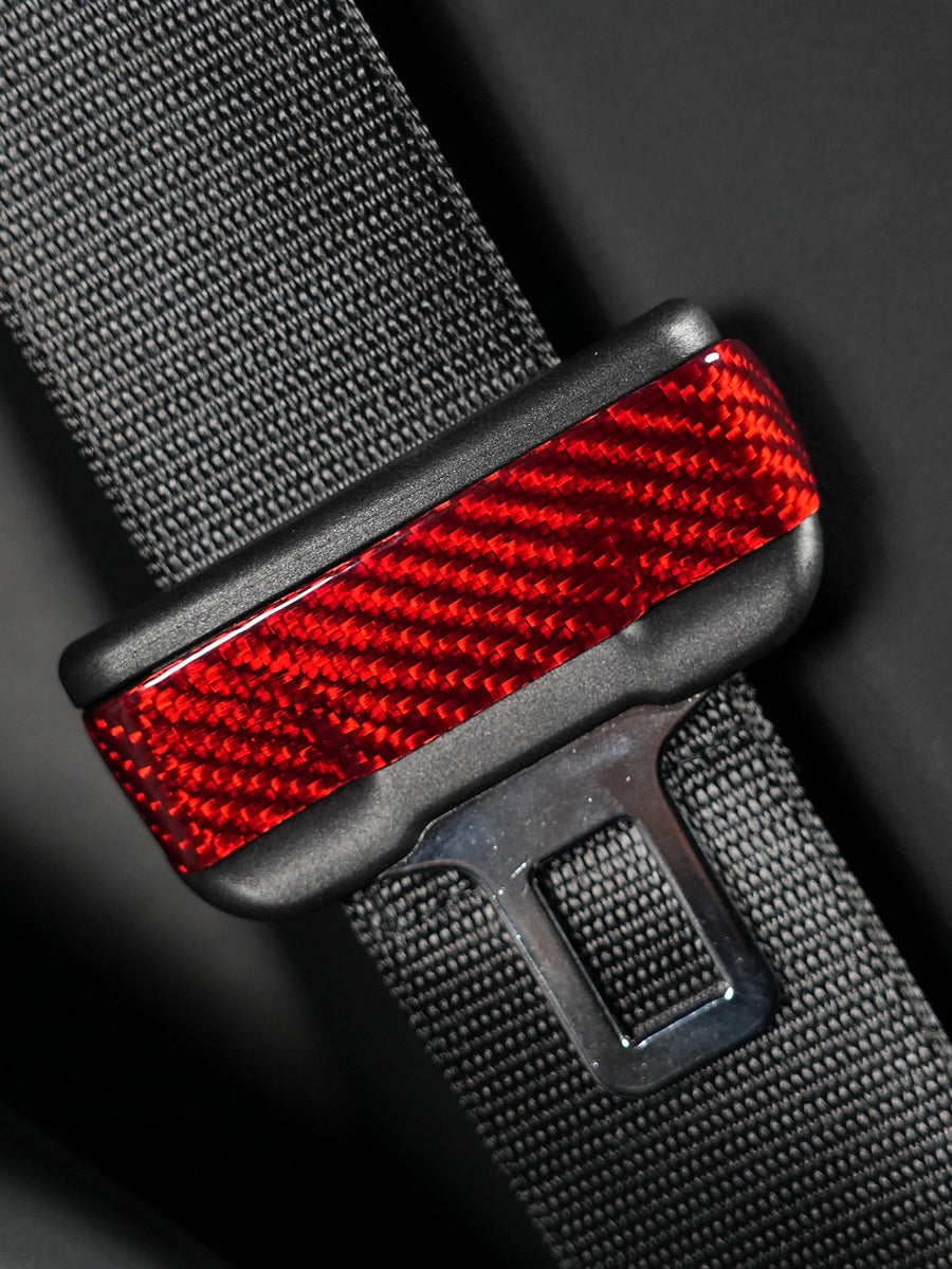 ciiyaa Carbon Fibre Safety Belt Buckle Sticker for Tesla Model 3/Y/S/X/YL