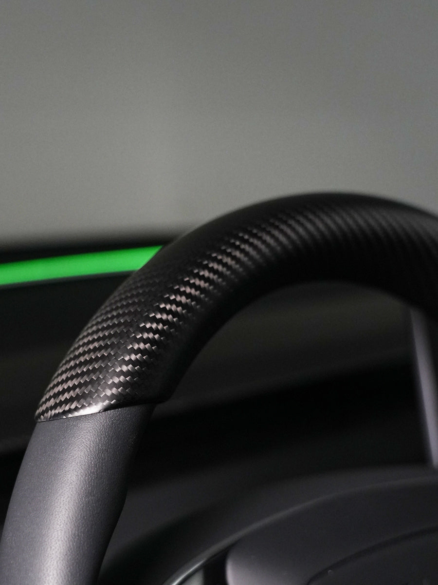 ciiyaa Real Carbon Fibre Steering Wheel Cover for Tesla Model 3 (24-26) / Y (25-26) / YL（25-26）