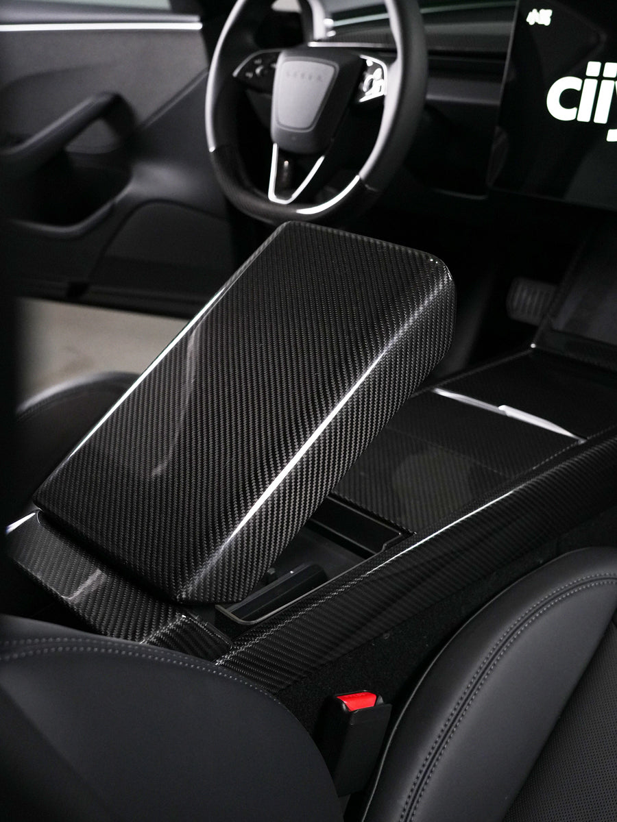 Carbon Fiber Armrest Cover for Tesla Model 3 Highland 24+ / Y Juniper 25+