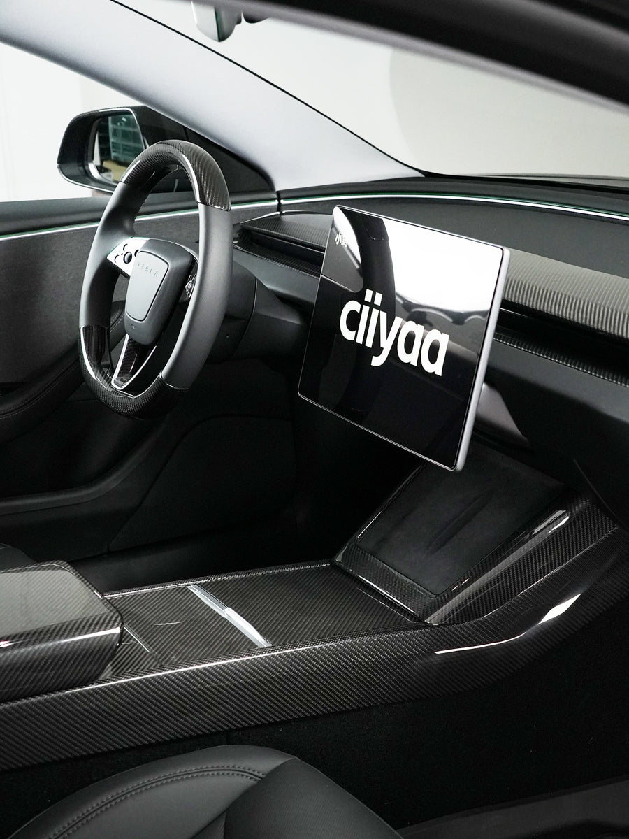 ciiyaa Carbon Fiber Center Console Sticker for Tesla Model 3 (24-26) / Y (25-26) / YL (25-26)