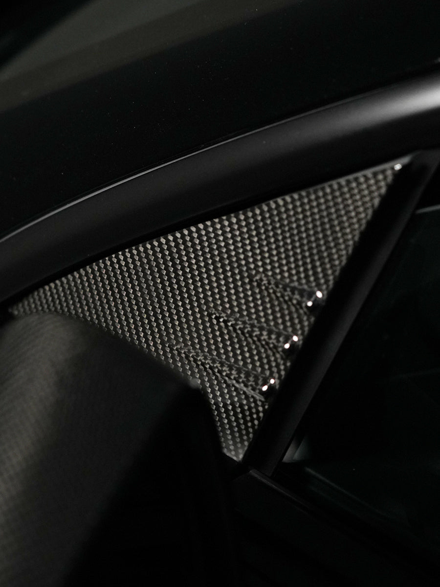 ciiyaa Carbon Fiber A Pillar Window Triangle Cover for Tesla Model 3 (21-26)