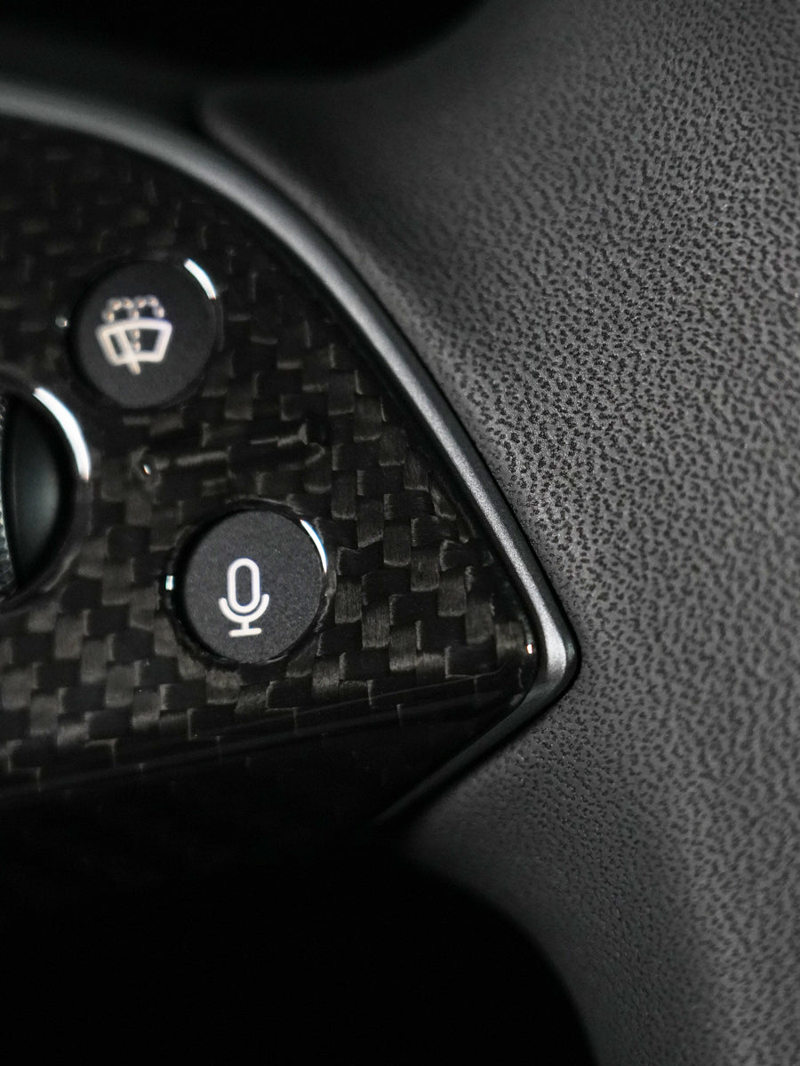 ciiyaa Carbon Fiber Steering Wheel Stickers for Tesla Model 3 (24-26) / Y (25-26) / YL（25-26）