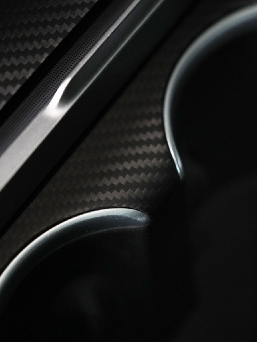 ciiyaa Carbon Fibre Center Console Cup Slot Cover for Tesla Model 3 (24-26) / Y (25-26) / YL (25-26)