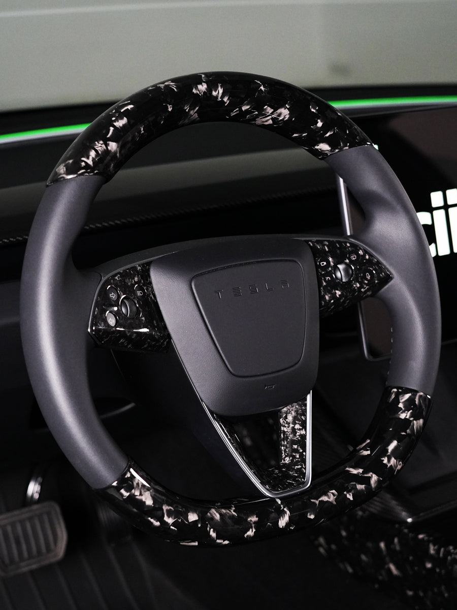 ciiyaa Real Carbon Fibre Steering Wheel Cover for Tesla Model 3 (24-26) / Y (25-26) / YL（25-26）