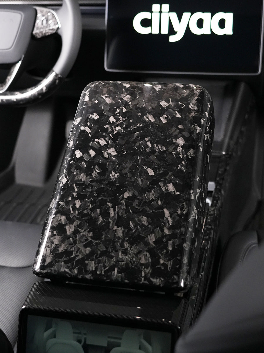 ciiyaa Carbon Fiber Armrest Cover for Tesla Model 3 (24-26) / Y (25-26) / YL (25-26)