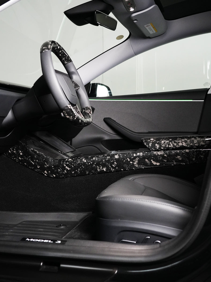 ciiyaa Carbon Fiber Center Control Side Trim for Tesla Model 3 (24-26) / Y (25-26) / YL (25-26)