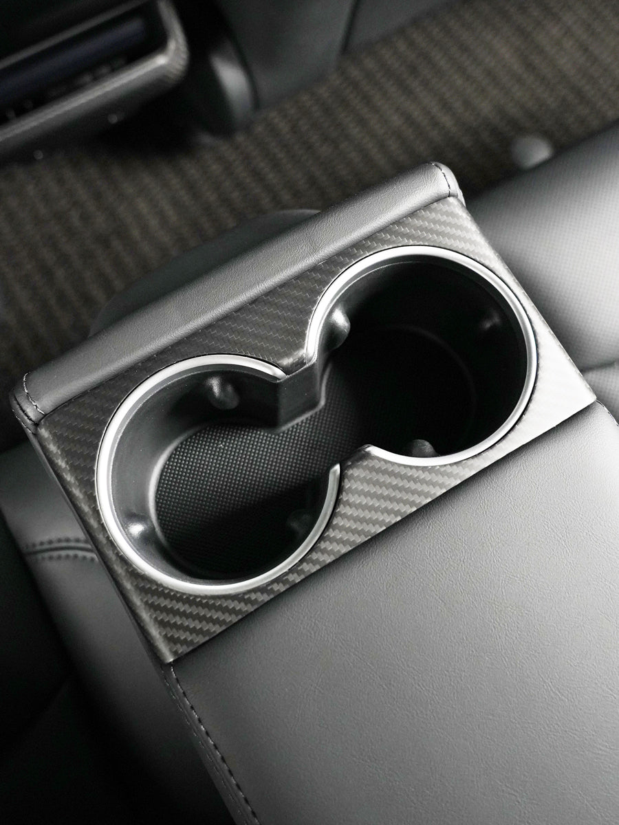 ciiyaa Carbon Fibre Rear Seat Cup Cover for Tesla Model 3 Highland 24-26