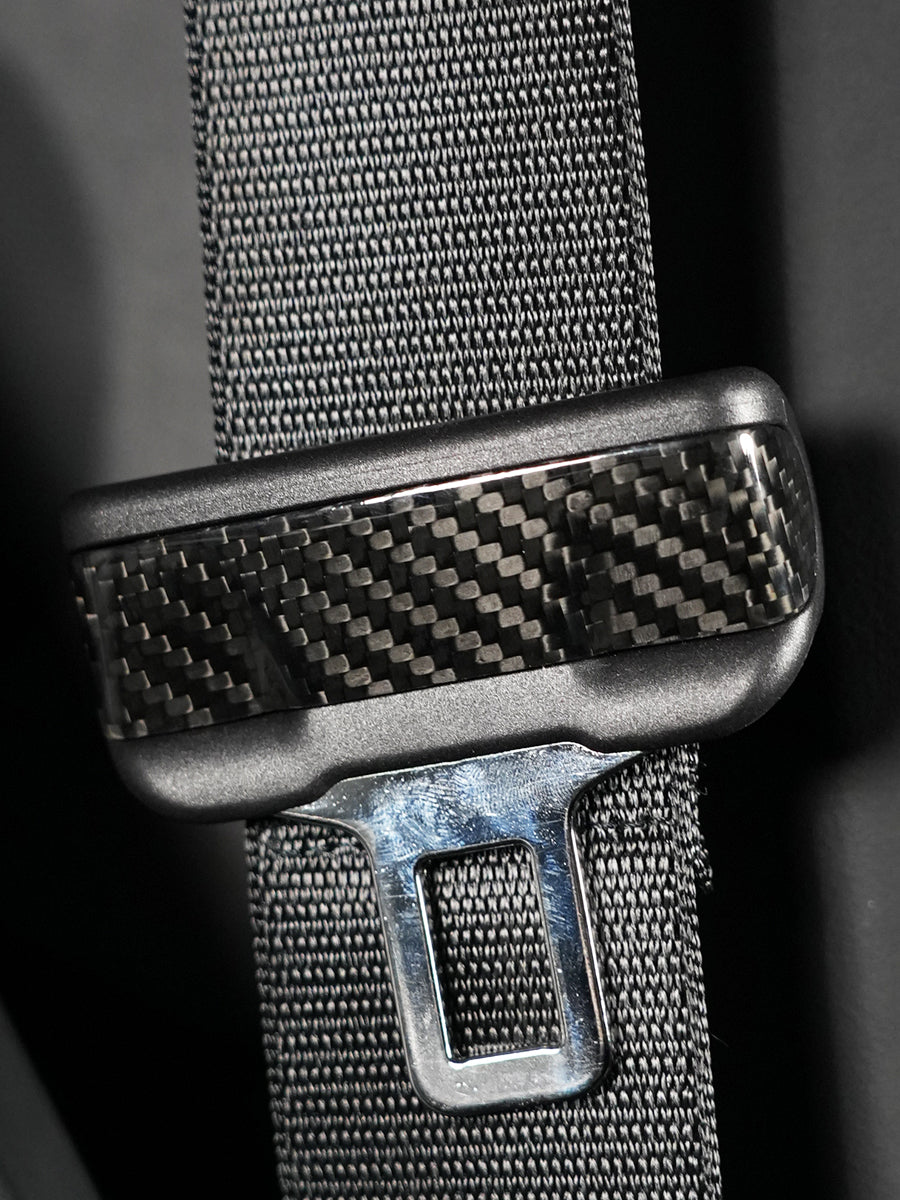 ciiyaa Carbon Fibre Safety Belt Buckle Sticker for Tesla Model 3/Y/S/X/YL