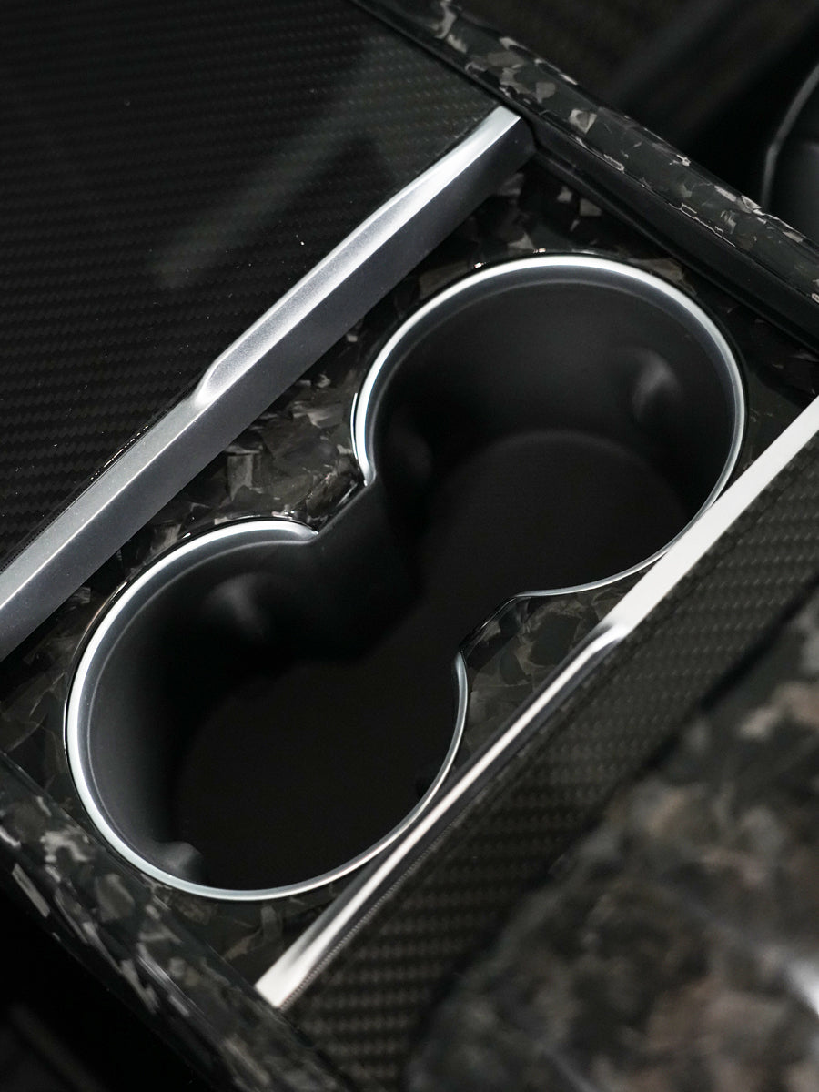 ciiyaa Carbon Fibre Center Console Cup Slot Cover for Tesla Model 3 (24-26) / Y (25-26) / YL (25-26)