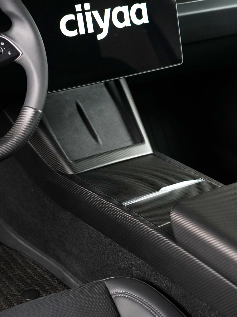 ciiyaa Carbon Fiber Center Control Side Trim for Tesla Model 3 (24-26) / Y (25-26) / YL (25-26)